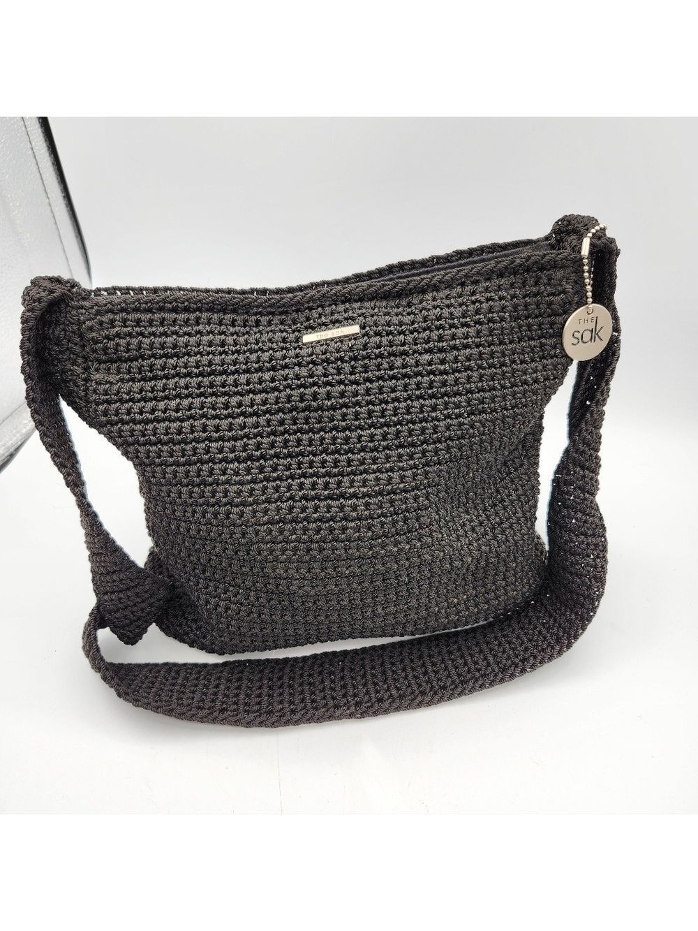 The Sak Black Crochet Shoulder Bag